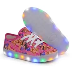 Tenis Led / Luzinha Barbie Infantil Feminino Personagens Escolar