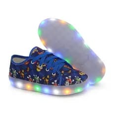 Tenis Led / Luzinha Patrulha Canina Masculino Personagens Azul Escolar