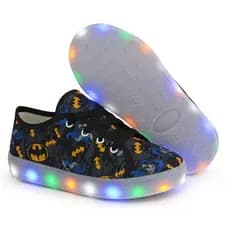 Tenis Infantil Led / Luzinha Batman Masculino Personagens Escolar