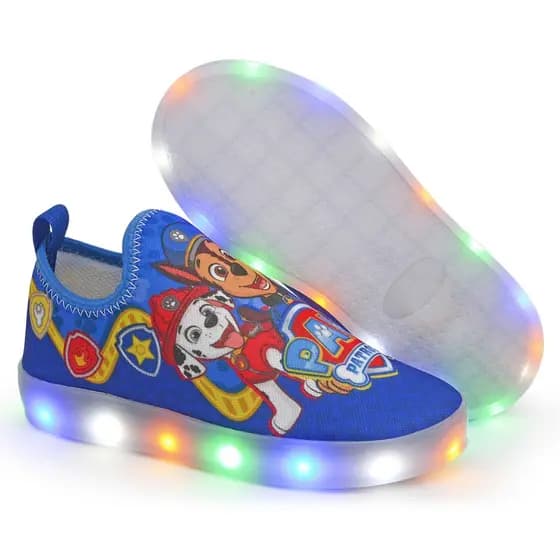 Tênis Infantil Led / Luzinha Personagens Patrulha Canina Masculino Macio Confortavel Menino Escolar Casual Calce fácil