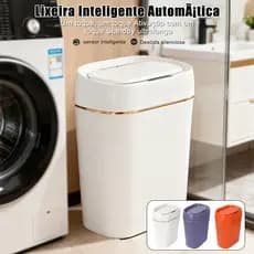 Lixeira Inteligente Automática 13L com Sensor de Movimento - Tampa Fecha Sozinha, Recarregável USB, Toque Free TADASHOPE