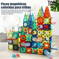 Marble Run Motorizado 143 Peças – Trilho Magnético com Elevador, Roda-Gigante e Luzes STEM 4-12 Anos TADASHOPE