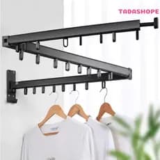 Varal de Parede Dobrável com Suporte para Cabides Lavanderia e Varanda TADASHOPE