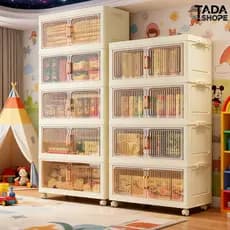 TADA Armário multiuso Caixas De Armazenamento 3/5 Caixas Grande,Com Tampas e Porta Magnética para Casa Escritório