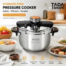Panela de Pressão Aço Inox 4-10L – Fundo Triplo, SecureLock, Indução e Gás – Fechamento Externo