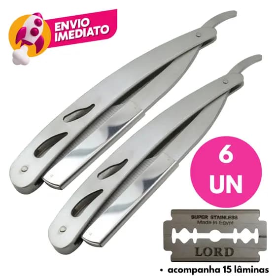 Kit Lamina Para Barbear Profissional Para Barbeador/Navalha Barbeiro Cabelo Barbearia