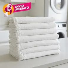 Kit Saco Alvejado Pano De Chão Duplo Resistente Grande Em Algodão Branco Limpeza Geral Faxina Pesada