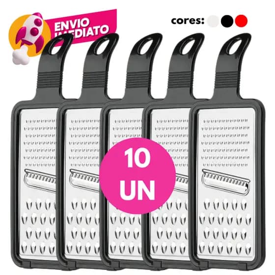 Ralador 01 Face 31cm 3 Cortes Fatiador De Queijo Alimentos Legumes Em Aço Inox Kit C/ 6, 8 ou 10 UN