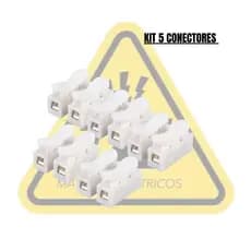 Kit 5 Peças Conector De Pressão Emenda Sem Solda Bipolar