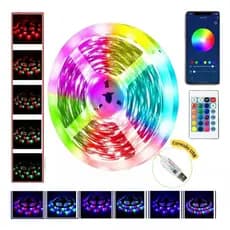 Fita Led RGB 5M/10M/20M ASUS USB C/Controle Ou Telefone Novo