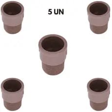 KIt 5 Adaptador 25mm 3/4 soldável Marrom - PLASTILIT