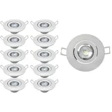 Kit 10 Spots de Led Embutir Redondo Branco Quente 3000K Bivolt 1 Ano Garantia 3w Avant