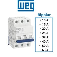 Mini Disjuntor Weg Tripolar Trifásico 10a/ 16a/ 20a/ 25a/ 32a/ 40a/ 50a/ 63a Curva C