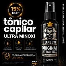 Tônico Crescimento Capilar, cabelo, barba e sobrancelha com falhas
