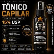 Tônico Crescimento Capilar, cabelo, barba e sobrancelha com falhas