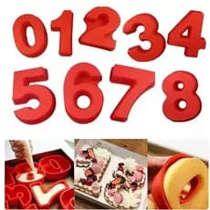 Forma De Silicone Números P/ Bolo Criativo Reutilizável