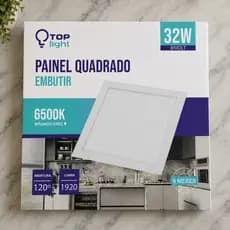 PAINEL LED EMBUTIR 32W QUADRADO 40X40 6500K ABS - TOPLIGHT