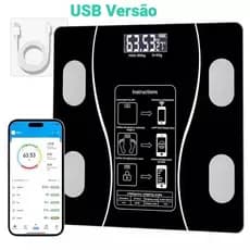 Balança Bioimpedancia Digital Bluetooth Corporal e análise de umidade humana até 180kg