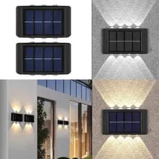 Luminárias Solares LED para Parede, Luminária para Área Externa, Jardim e Garagem, Branco Quente, Impermeável