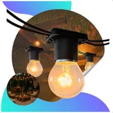 Varal de luzes área externa ate 25m Festão Gambiarra com ate 25 lâmpadas inclusas Incandescente 15w