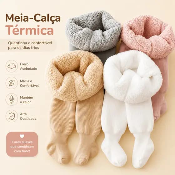 Meias-Calças De Inverno Super Grossas E Quentes Para Meninas Algodão Crianças 0-4 Anos