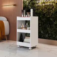 Carrinho Auxiliar Suporte Para Esmalte Salão De Beleza Manicure Mesa Com Rodinhas