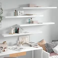 Prateleiras Lisa 60x20cm Mdf Suporte Resistente Quarto Sala Organiza Banheiro Cozinha Parede Decoração Escritório Rack