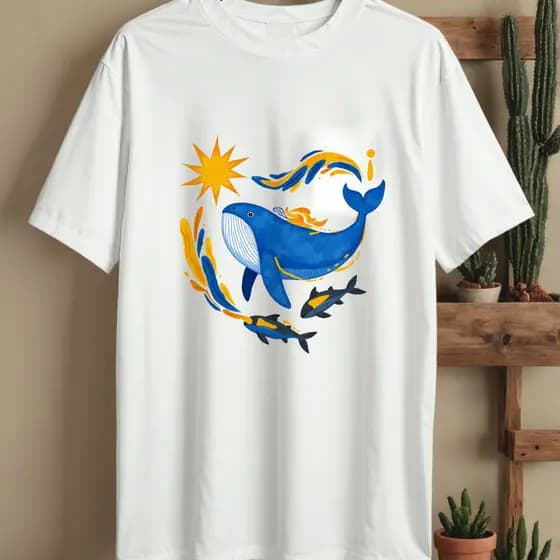 Camiseta Masculina Golfinhos e Estrela Streetwear 2025 Novo