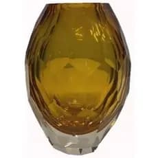 Vaso Murano De Vidro Âmbar Decoração Sala Com 20cm, Murano ideal para decoração Sala e diversos ambientes.