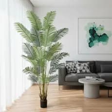 Palmeira Areca Artificial Para Decoração Sala Árvore Real Toque Com 2.20m, Plantas para Decoração de Casa