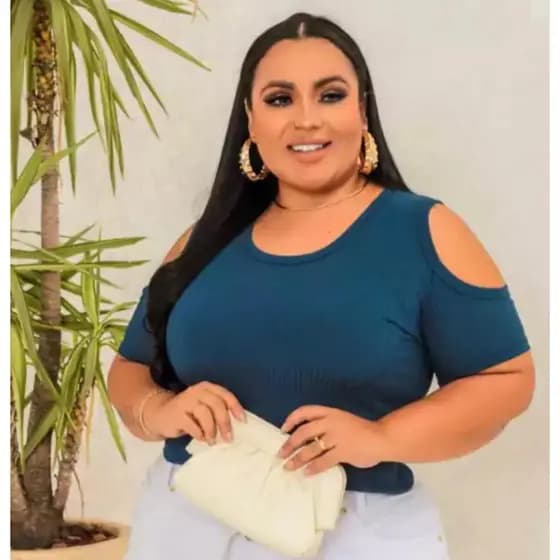 Cropped Plus Size Recort Básico Canelado Moda Verão Tecido Ajustável