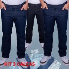 Kit 3 Calças Jeans Masculina Para Trabalho Tradicional Corte Reto Promoção Resistente Tecido Premium
