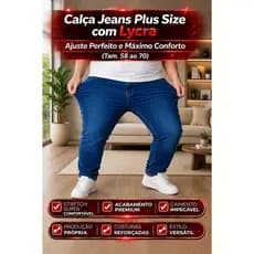 Calça Jeans Masculina Plus Size Slim Fit Elastano Confortável Promoção Oferta 👖🔥