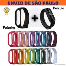Pulseira + Película hidrogel p/ Mi Band 3 4 5 6 7 8 9 10 Premium Silicone Macio [Envio HOJE]