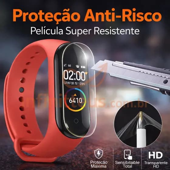 Película Protetora de Tela P/ Mi Band 10 9 8 7 6 5 4 3 Protetora Nano HIDROGEL [Envio HOJE]
