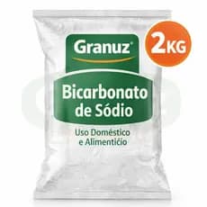 Bicarbonato de Sódio Granuz 100% PURO 2Kg Alimentício e Limpeza Revendedor Autorizado [Envio HOJE]