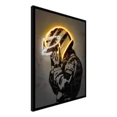 Quadro Decorativo Capacete Neon  Para Sala Quarto Hall