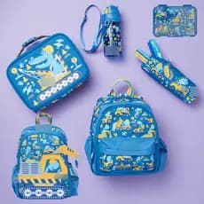 Australiano azul Bulldozer mochila estudantes do ensino fundamental crianças almoço saco de lazer ao ar livre saco de re