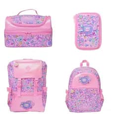 Colar de gato rosa australiano mochila escolar crianças estudantes da escola primária reduzir carga mochila conjunto sér
