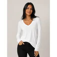 Blusa Feminina Manga Longa com Decote V – Elegante, Confortável e Versátil
