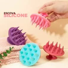 Escova Massageadora Capilar De Silicone Banho Couro Cabeludo