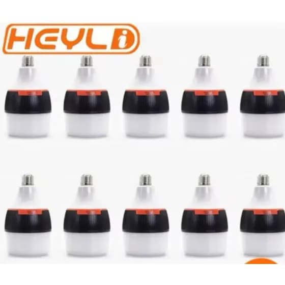 KIT 10 Lâmpadas De Emergência 50w 6h Ligada ApósFaltar Energia Led Bivolt Full Quality Heyli