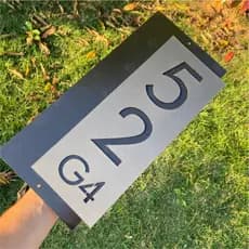 Número Residencial Exclusivo Personalizado ACM Preto Cinza Premium