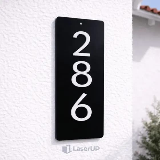 Número Residencial Minimalista Moderno Pequeno Preto 30X20