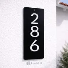 Número Residencial Minimalista Moderno Pequeno Preto 30X20