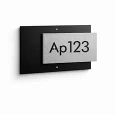 Placa Residencial Complementar Mini Design Sofisticado Efeito Sobreposto Tamanho Reduzido Premium Aço Corten