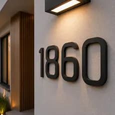 Kit 4 Número Residencial Casa Fachada Moderno PVC 10mm Preto Fosco