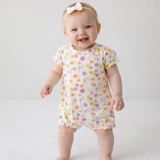 Kit 2 Macaquinhos Bebê Menina Estampado Cotton Verão Enxoval
