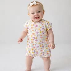 Kit 2 Macaquinhos Bebê Menina Estampado Cotton Verão Enxoval