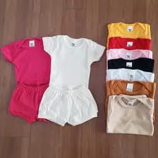 Kit 6 peças Conjunto Bebê 3 Body Manga Curta + 3 Short 100% Algodão sortidas RN ao G Menino Menina Neutro
